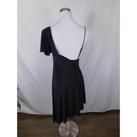 Silence + Noise Black One Shoulder Asymmetrical Surplice Dress Glam Witch - Picture 5 of 12